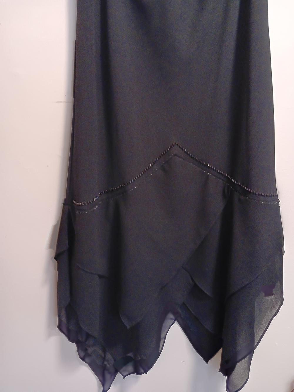 Women's Black Asymmetrical Handkerchief Hem Skirt